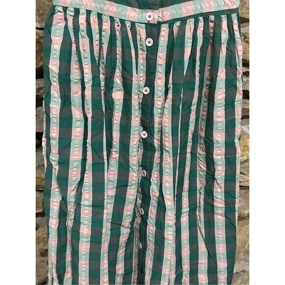 Women’s Emily & Fin Botanical Plaid Imogen Dress Size Large 14 Button Up Pockets - Picture 3 of 7